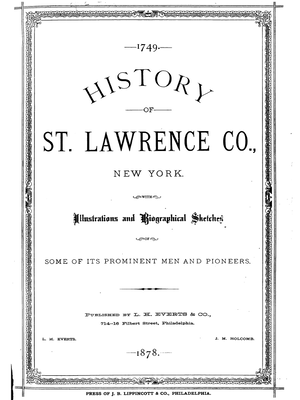cover image of 1749 History of St. Lawrence Co.
